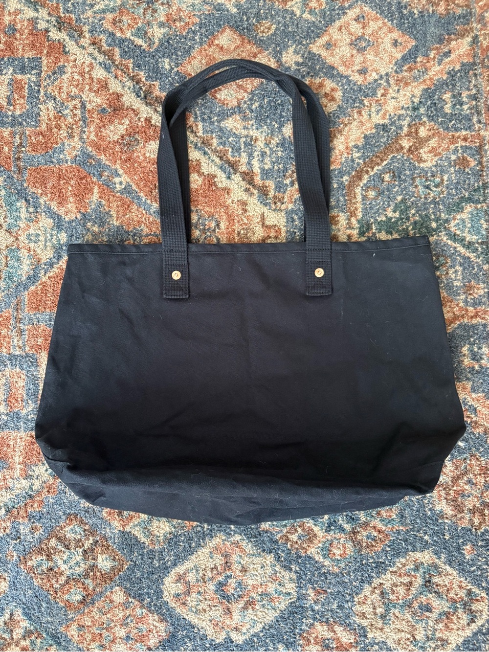 FEED Black Canvas Tote with Airplane Circle Graphic - Picture 3 of 7